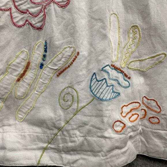 Vintage Alex Kim Women's Large Floral Embroidered Jacket Button Up Lined‎ EUC - Picture 5 of 11